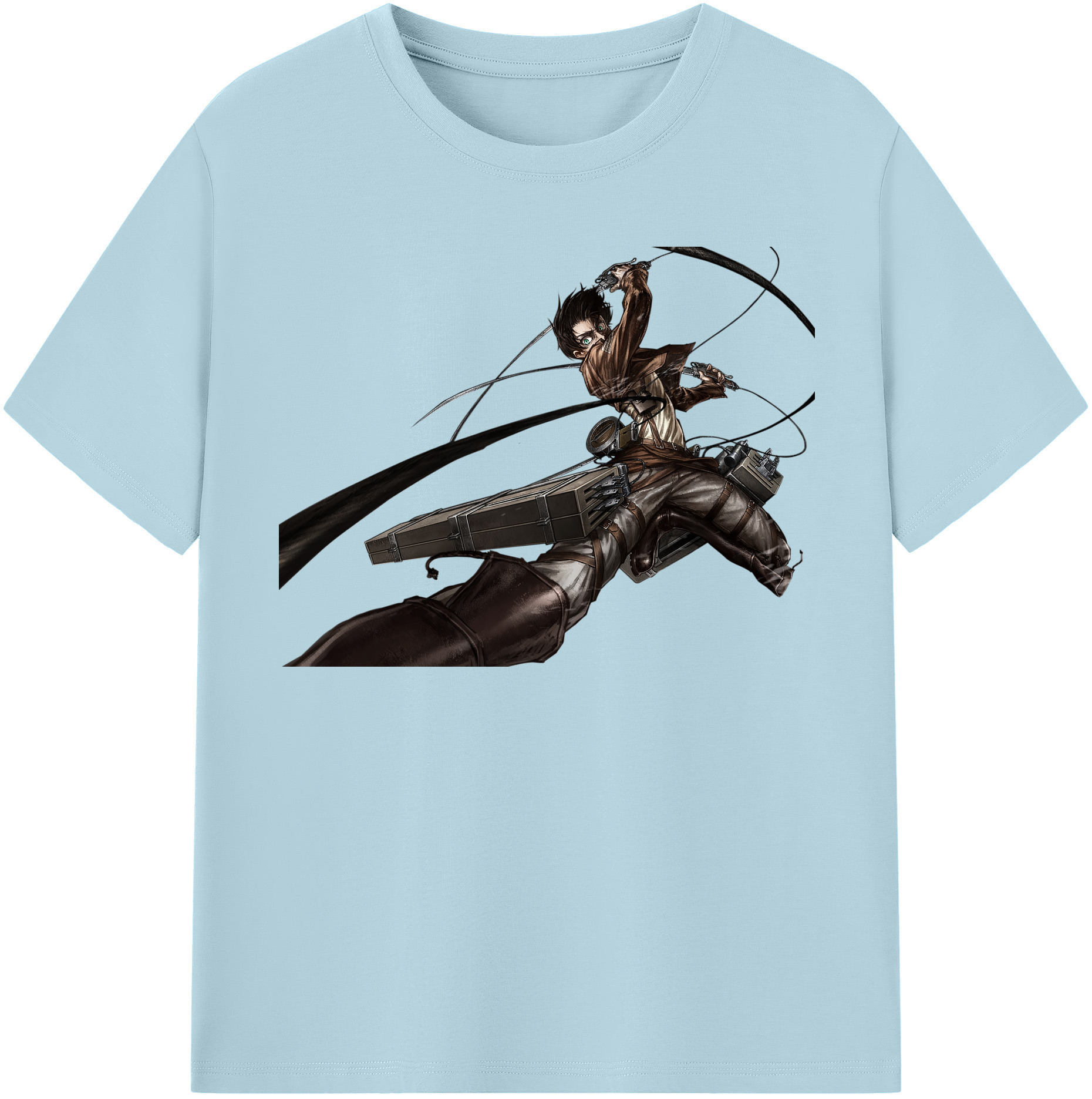 （画像用） 進撃の巨人 エレン･イェーガー Attack on Titan Eren Jäger 綿100％半袖Tシャツ（フロントプリント）